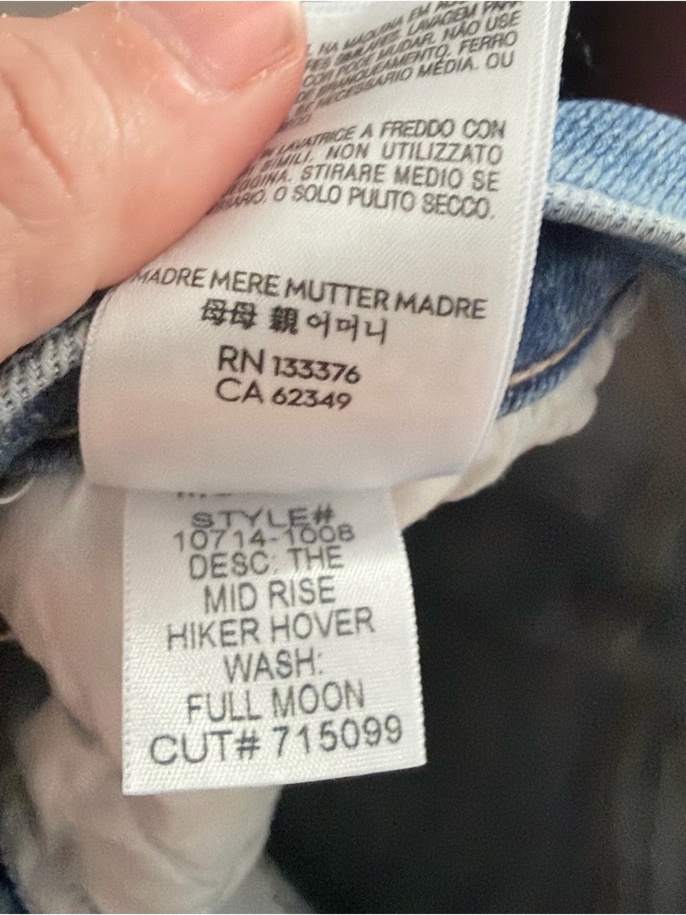 MOTHER The Mid Rise Hiker Hover Jeans in Full Moon Size 26 - Picture 6 of 10